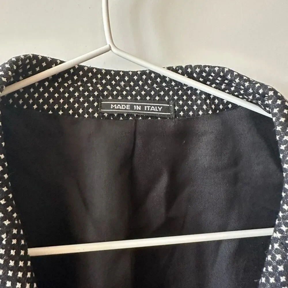 Vintage Bachrach Diamond Print Black and White Suit Blazer size 42L